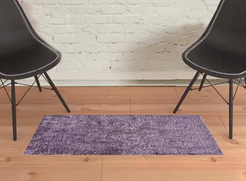 Purple Shag Tufted Handmade Area Rug Photo 2