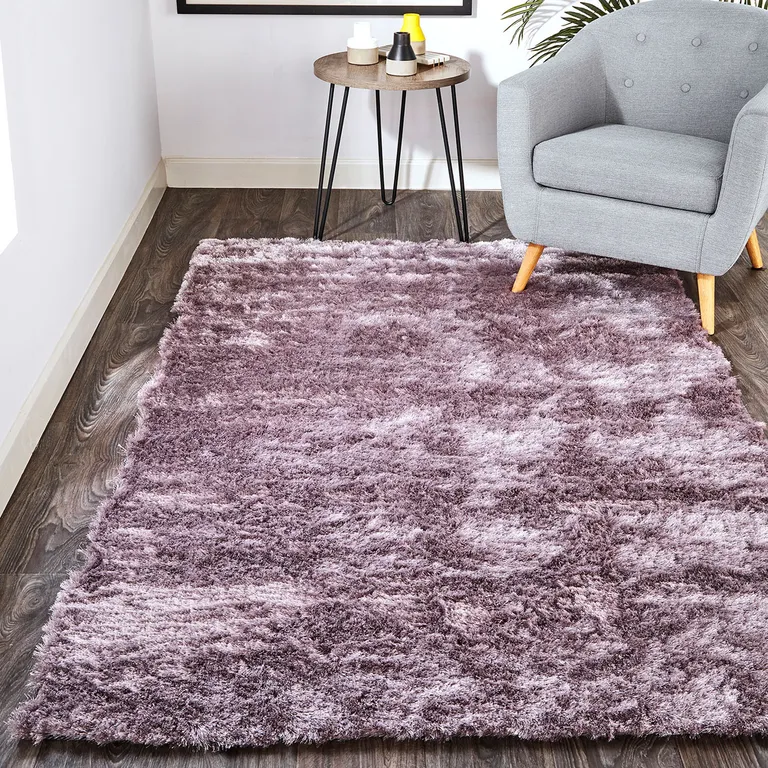 Purple Shag Tufted Handmade Area Rug Photo 4