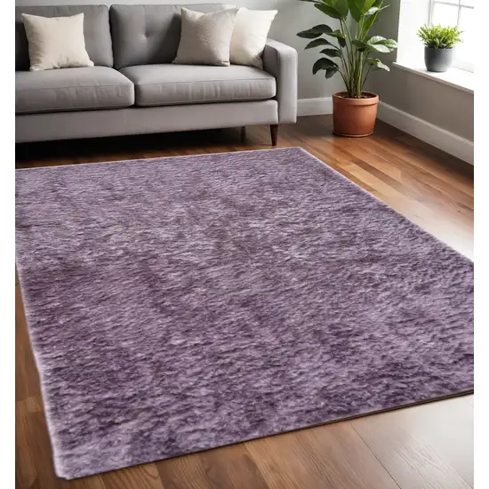 Purple Shag Tufted Handmade Area Rug Photo 1