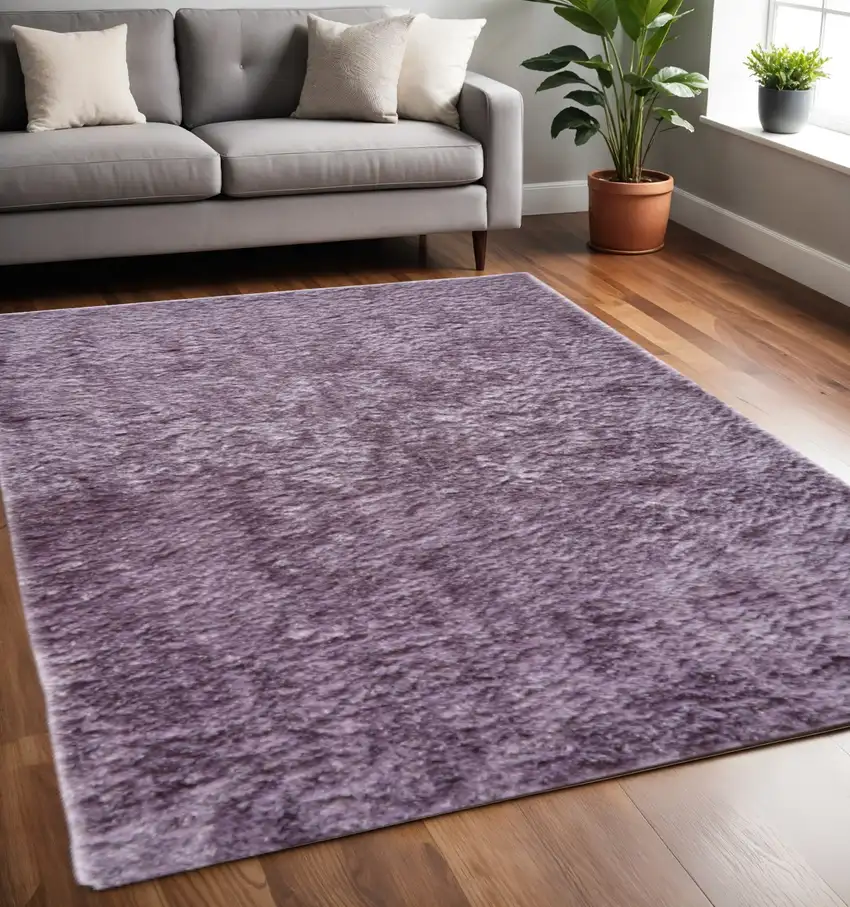 Purple Shag Tufted Handmade Area Rug Photo 1