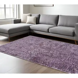 Photo of Purple Shag Tufted Handmade Area Rug
