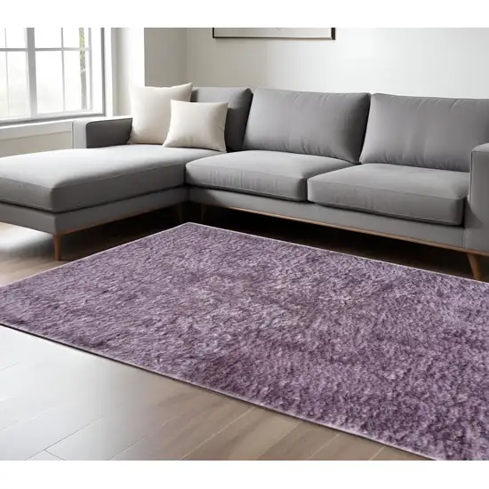 Purple Shag Tufted Handmade Area Rug Photo 1