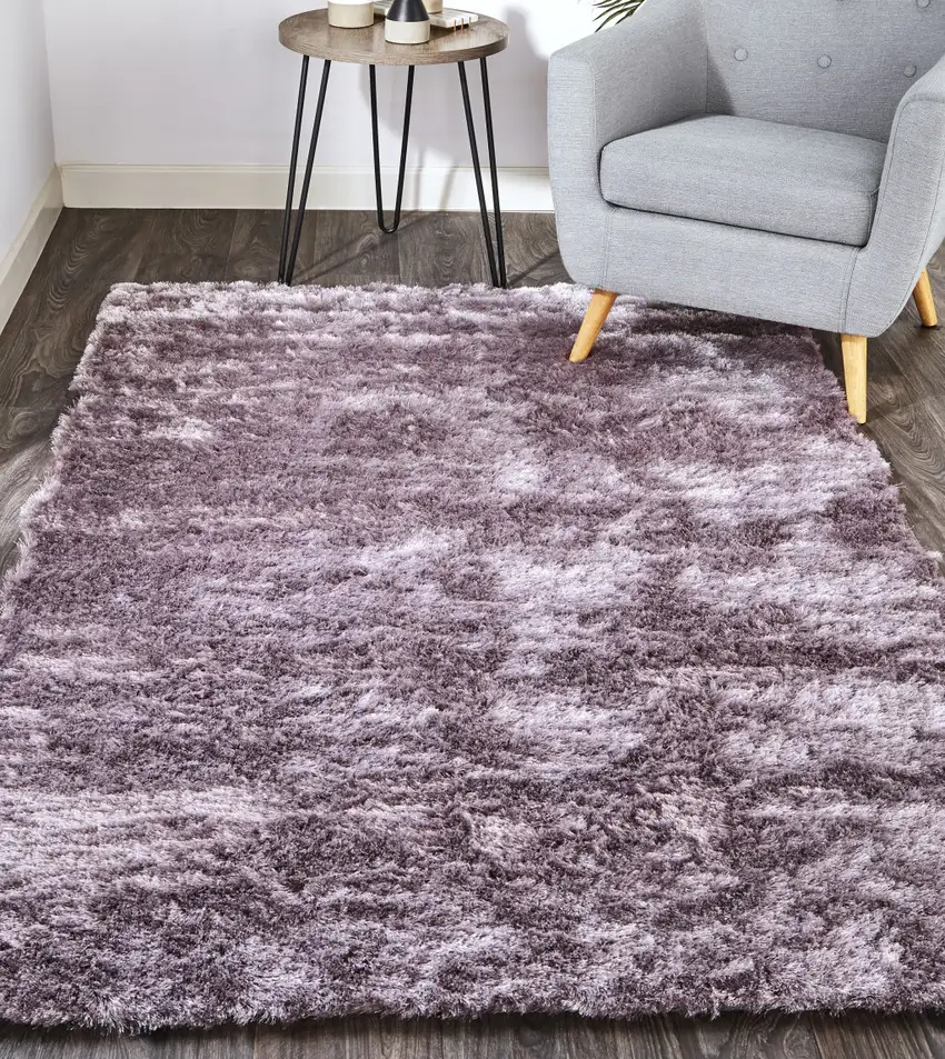 Purple Shag Tufted Handmade Area Rug Photo 8
