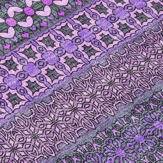 Purple Striped Washable Non Skid Indoor Outdoor Area Rug Photo 7