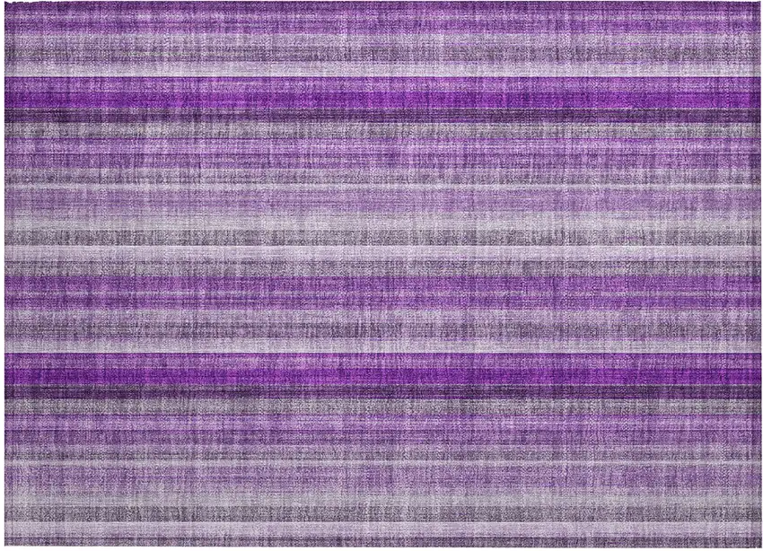 Purple Striped Washable Non Skid Indoor Outdoor Area Rug Photo 2