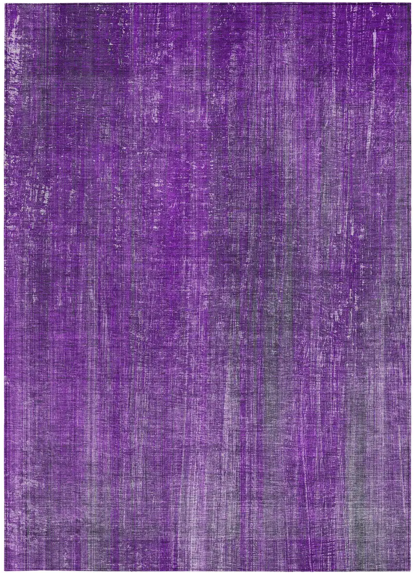 Purple Striped Washable Non Skid Indoor Outdoor Area Rug Photo 2