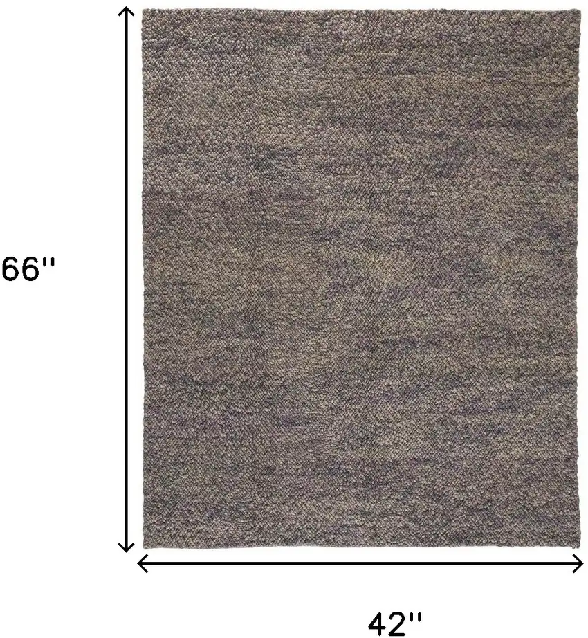 Purple and Gray Wool Hand Woven Distressed Area Rug Photo 3