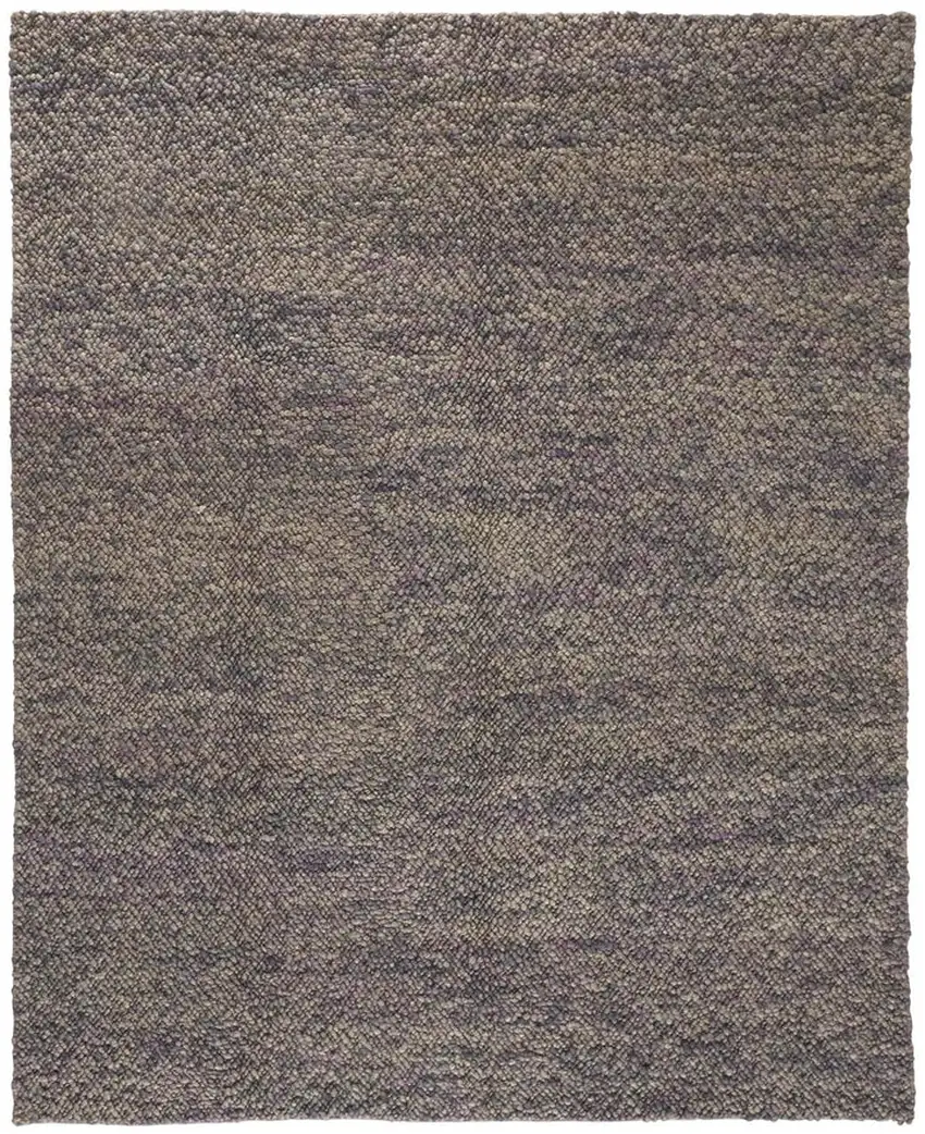 Purple and Gray Wool Hand Woven Distressed Area Rug Photo 2