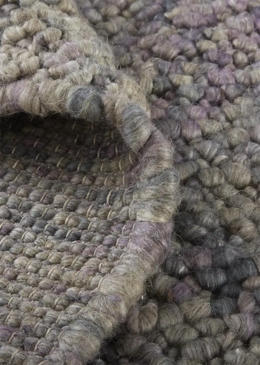 Purple Taupe And Gray Wool Hand Woven Distressed Stain Resistant Area Rug Photo 9