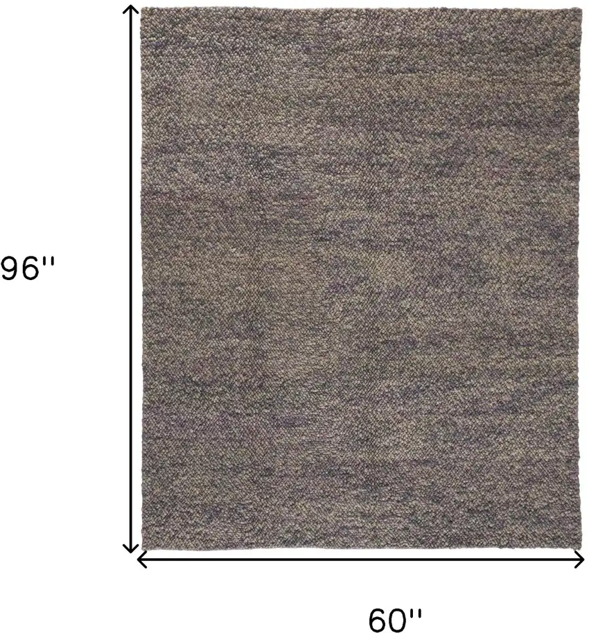 Purple Taupe And Gray Wool Hand Woven Distressed Stain Resistant Area Rug Photo 10