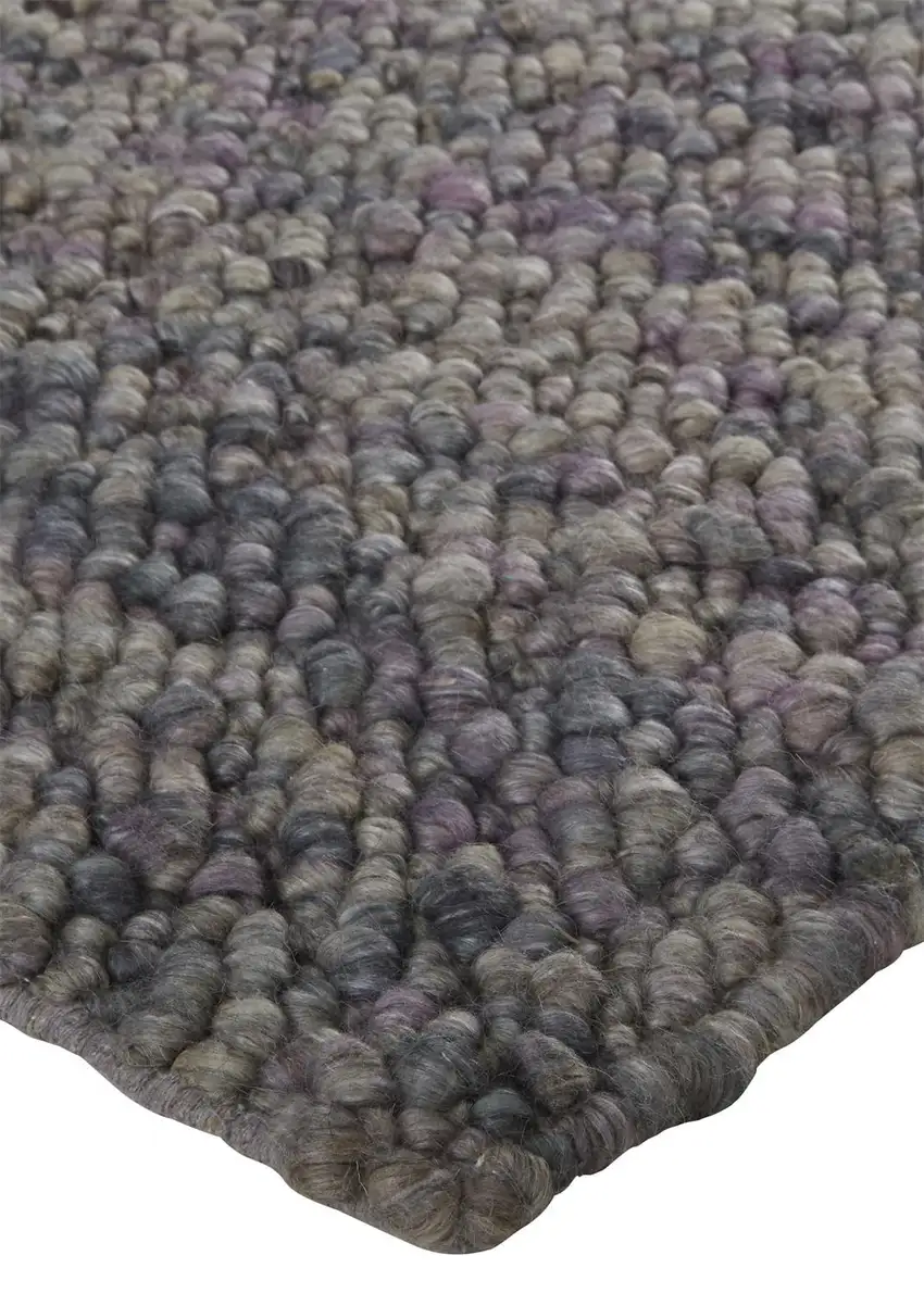 Purple Taupe And Gray Wool Hand Woven Distressed Stain Resistant Area Rug Photo 6
