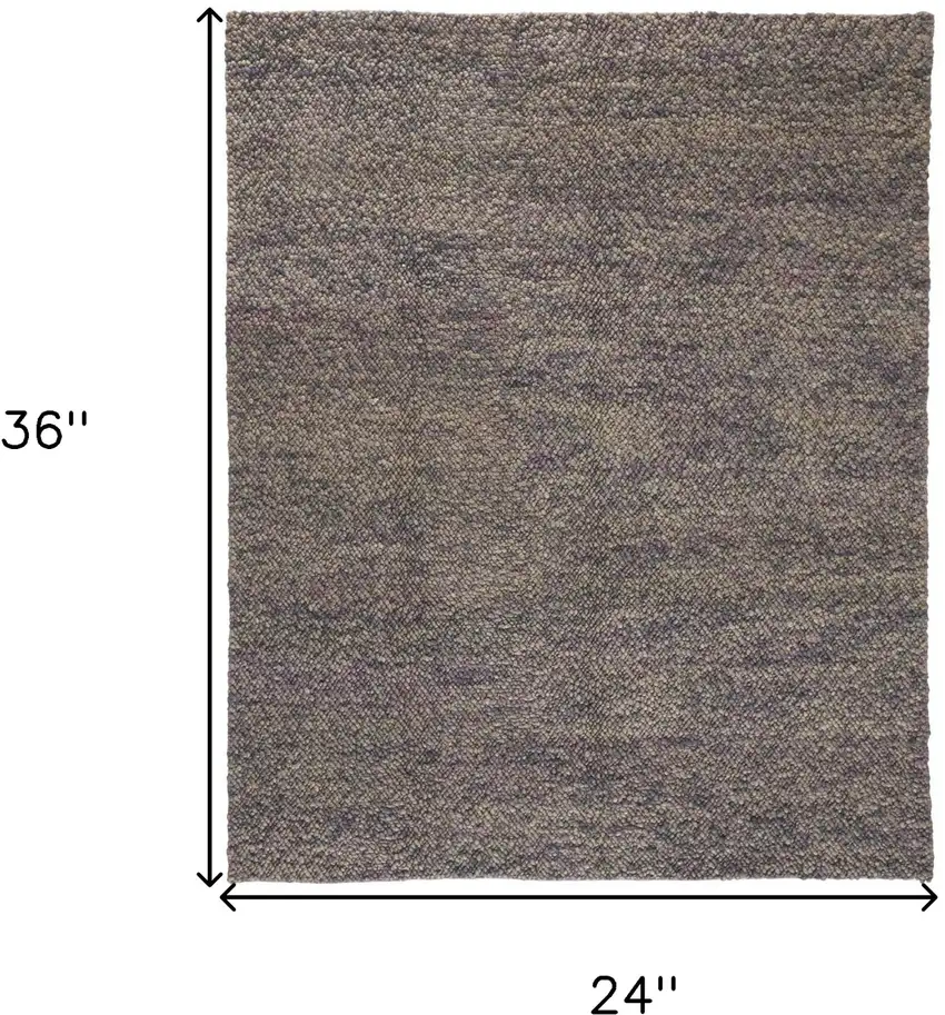 Purple Taupe And Gray Wool Hand Woven Distressed Stain Resistant Area Rug Photo 10