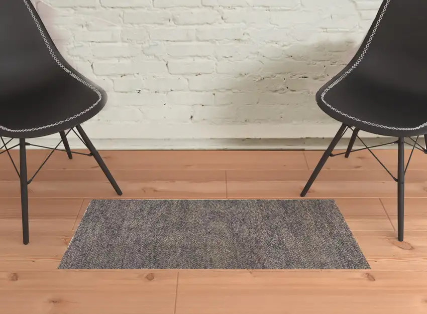 Purple Taupe And Gray Wool Hand Woven Distressed Stain Resistant Area Rug Photo 2