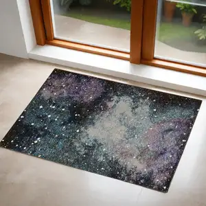 Photo of Purple Teal And Brown Abstract Power Loom Stain Resistant Area Rug