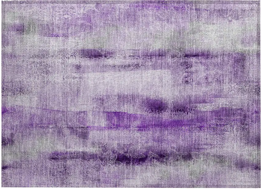 Purple Washable Non Skid Indoor Outdoor Area Rug Photo 2