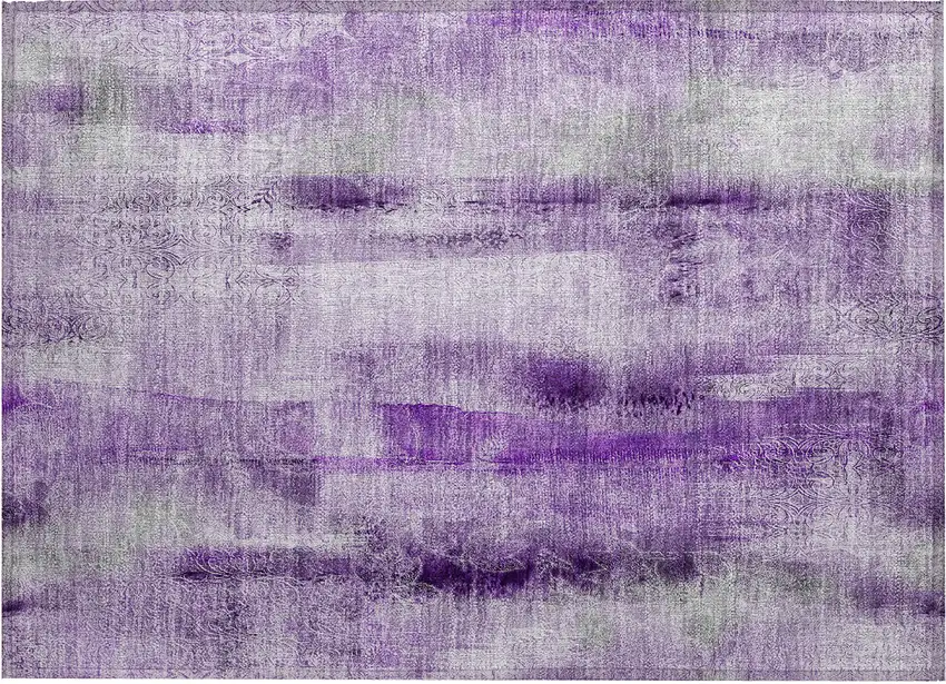 Purple Washable Non Skid Indoor Outdoor Area Rug Photo 2