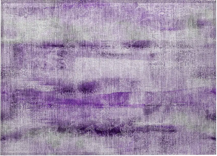 Purple Washable Non Skid Indoor Outdoor Area Rug Photo 5