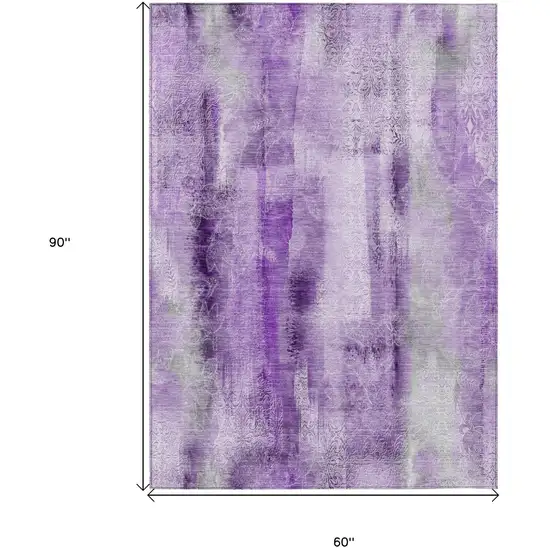 Purple Washable Non Skid Indoor Outdoor Area Rug Photo 3