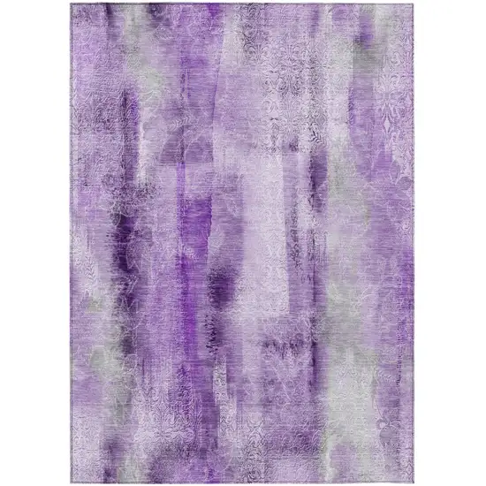 Purple Washable Non Skid Indoor Outdoor Area Rug Photo 2