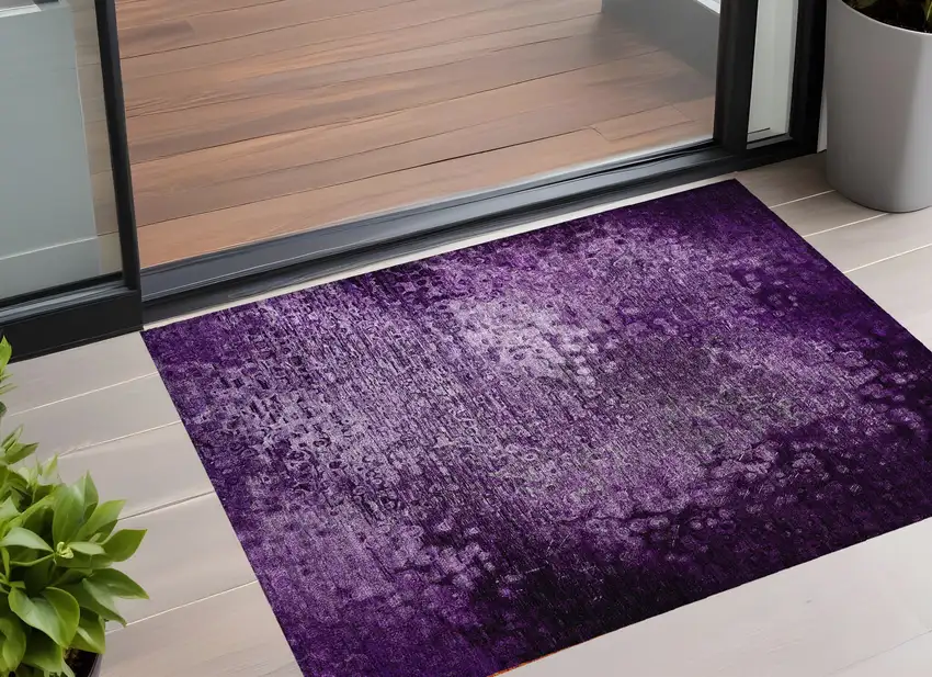Purple Washable Non Skid Indoor Outdoor Area Rug Photo 1