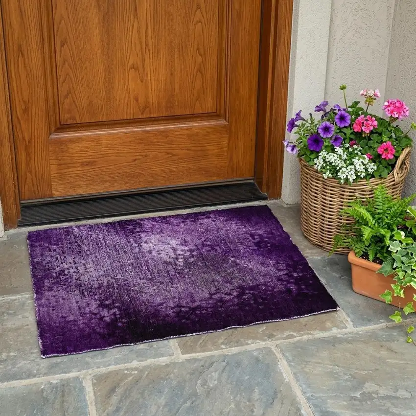 Purple Washable Non Skid Indoor Outdoor Area Rug Photo 1