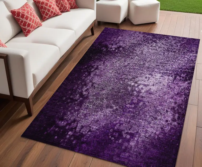 Purple Washable Non Skid Indoor Outdoor Area Rug Photo 1