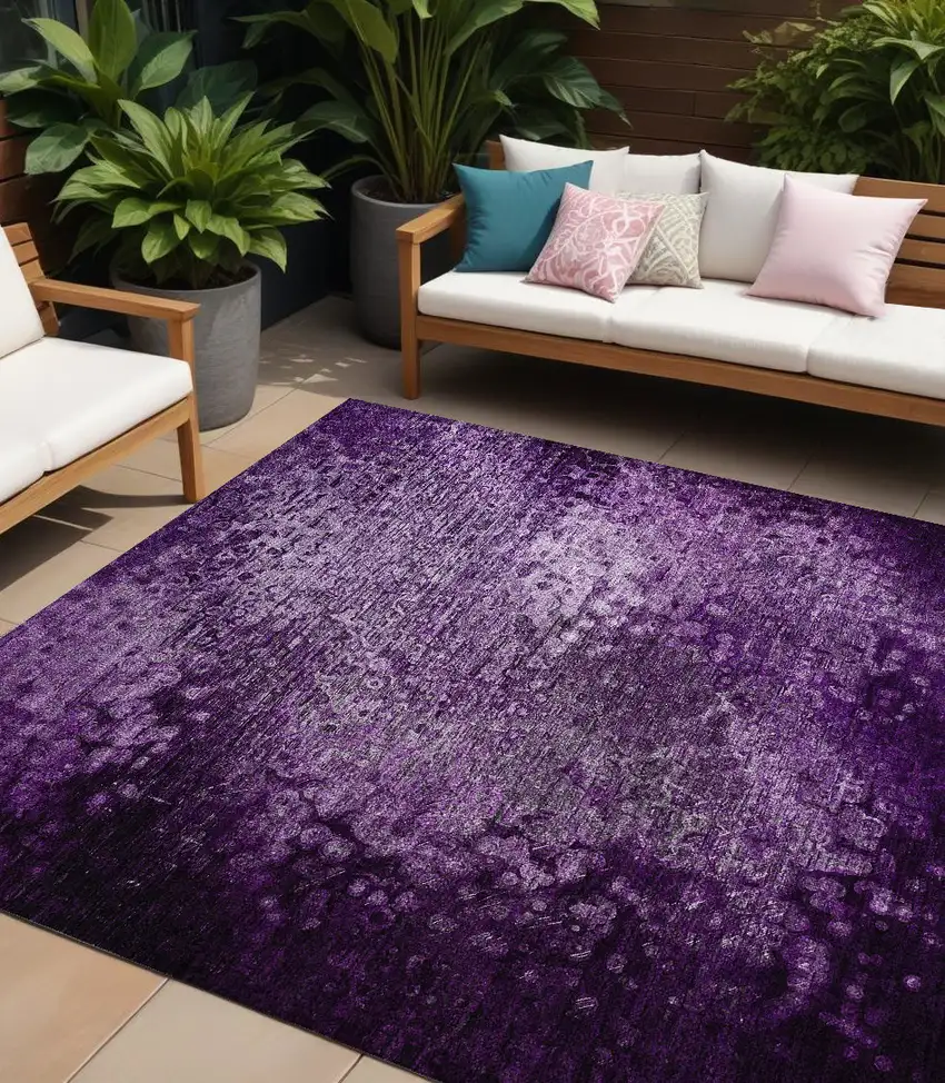 Purple Washable Non Skid Indoor Outdoor Area Rug Photo 1