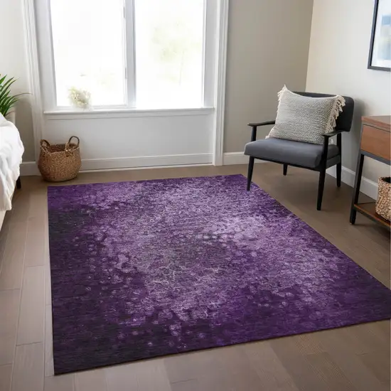 Purple Washable Non Skid Indoor Outdoor Area Rug Photo 9