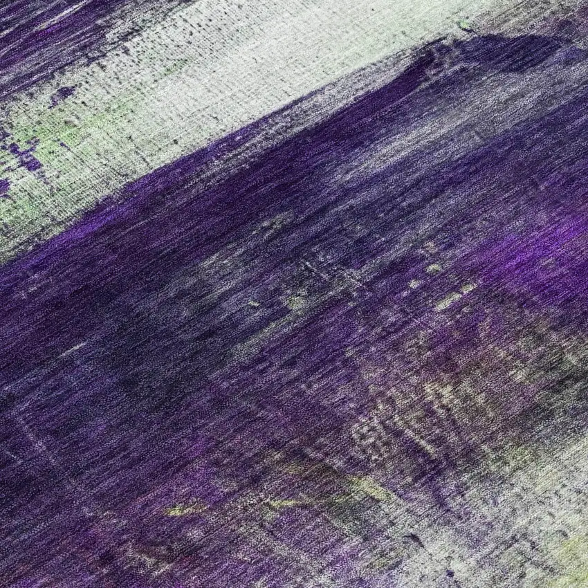 Purple Yellow And Ivory Abstract Washable Indoor Outdoor Area Rug Photo 8