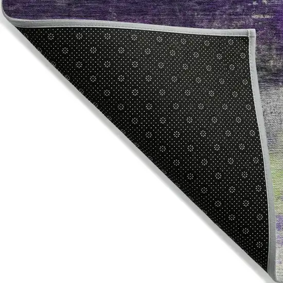 Purple Yellow And Ivory Abstract Washable Indoor Outdoor Area Rug Photo 7