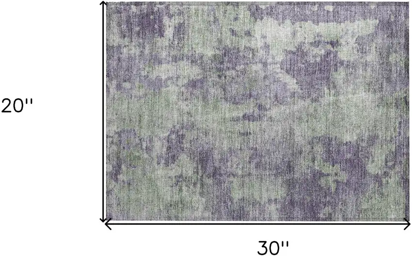 Purple and Green Abstract Washable Non Skid Indoor Outdoor Area Rug Photo 3