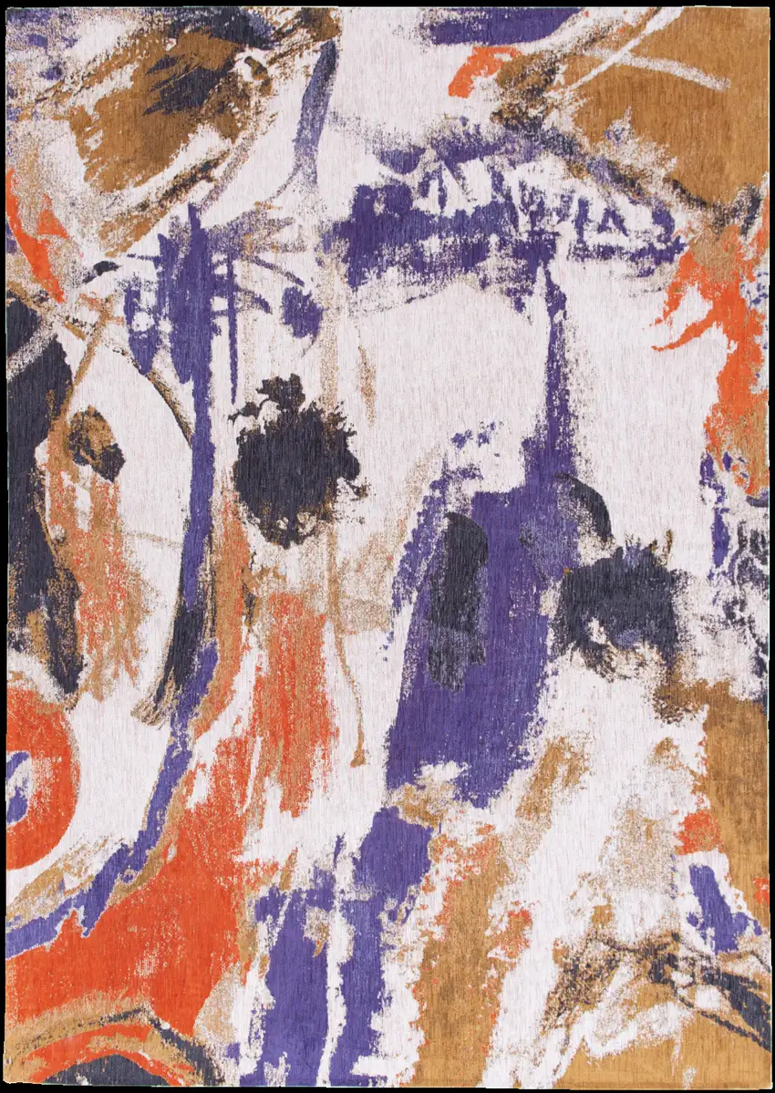 Purple and White Abstract Non Skid Area Rug Photo 2