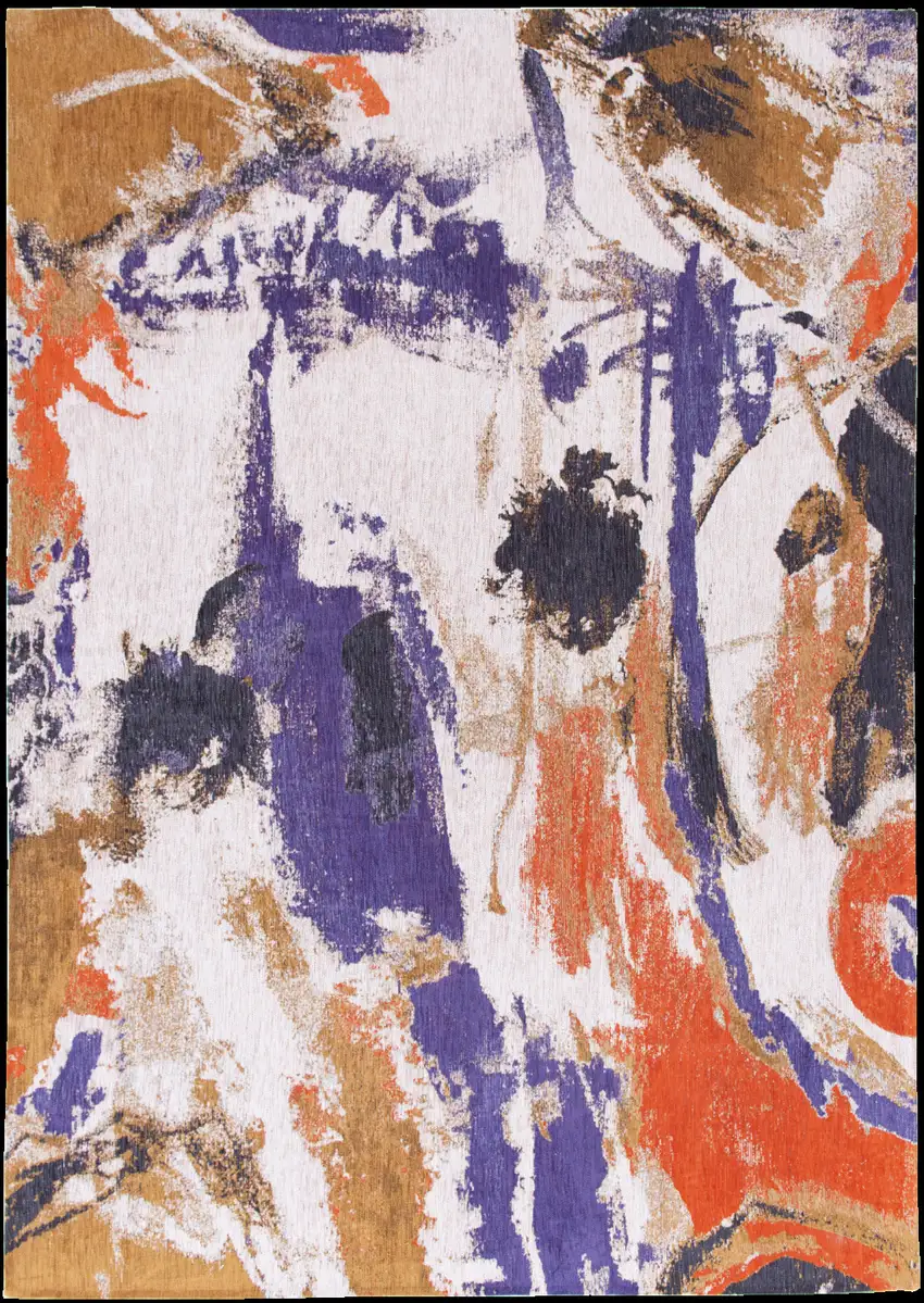 Purple and White Abstract Non Skid Area Rug Photo 7