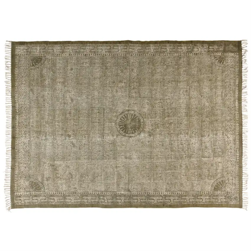 Putty Distressed Medallion Area Rug Photo 2