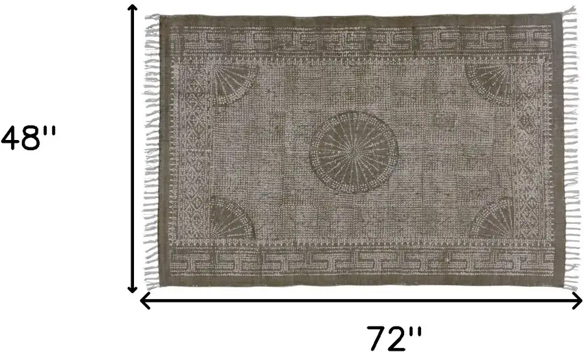 Putty Distressed Medallion Area Rug Photo 6