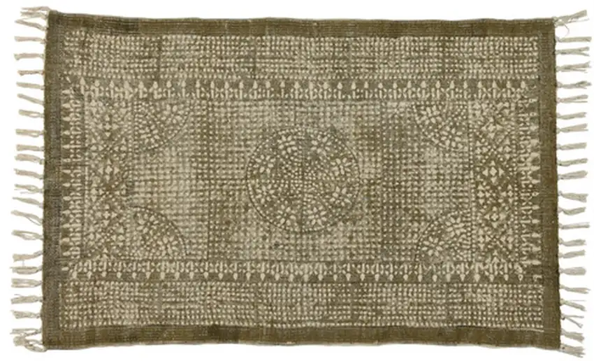 Putty Distressed Medallion Scatter Rug Photo 3