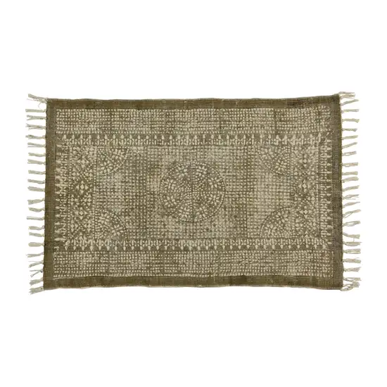 Putty Distressed Medallion Scatter Rug Photo 1