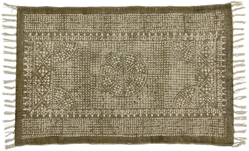 Putty Distressed Medallion Scatter Rug Photo 1