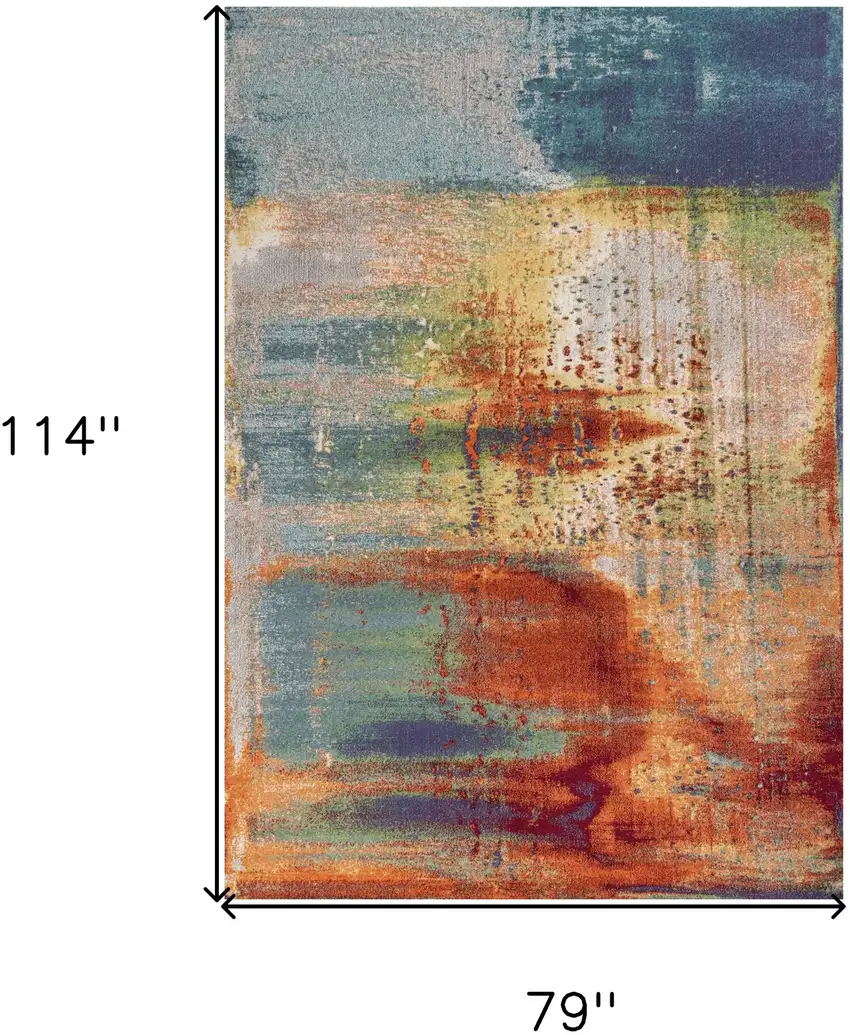 Orange Abstract Area Rug Photo 3
