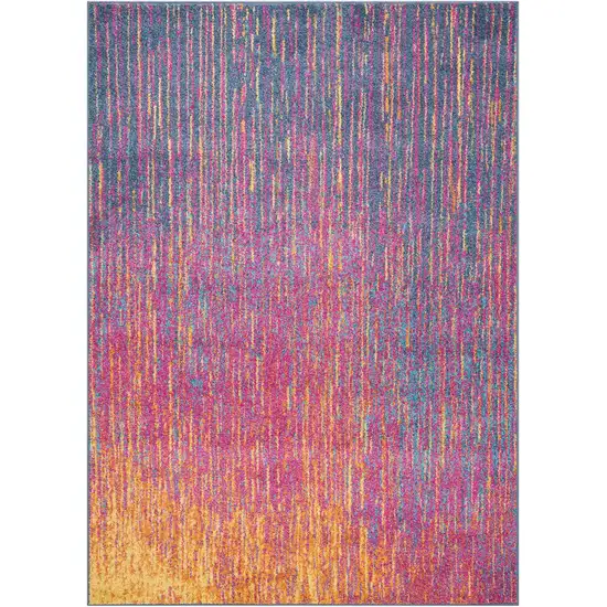 Blue And Orange Abstract Area Rug Photo 3