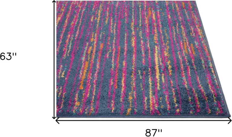 Rainbow Abstract Striations Area Rug Photo 1