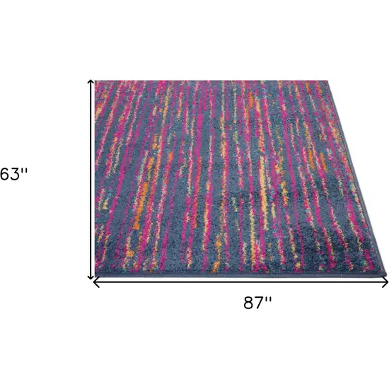 Rainbow Abstract Striations Area Rug Photo 10