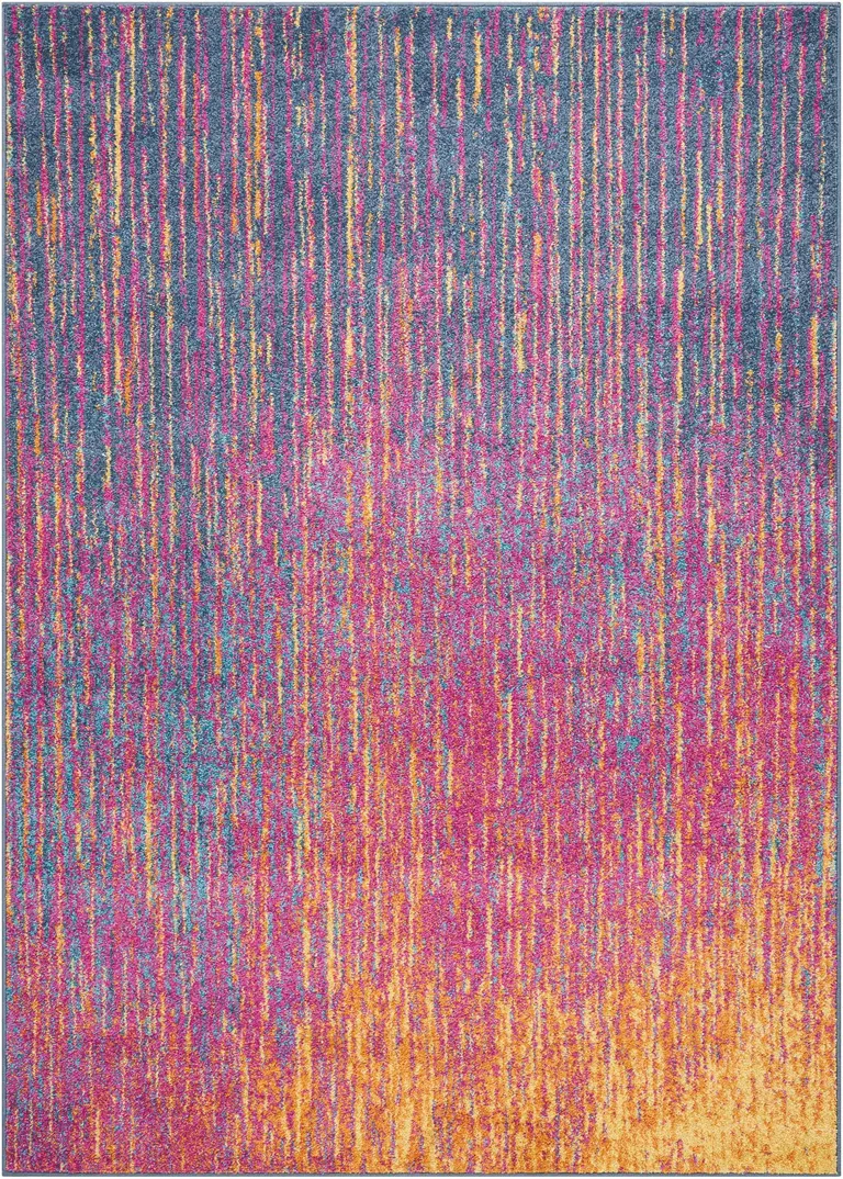 Rainbow Abstract Striations Area Rug Photo 2