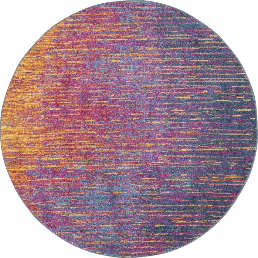 Rainbow Abstract Striations Area Rug Photo 8