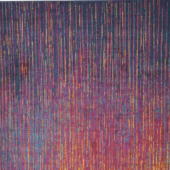 Blue And Orange Abstract Area Rug Photo 9