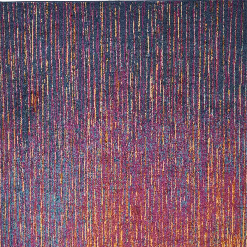 Blue And Orange Abstract Area Rug Photo 9