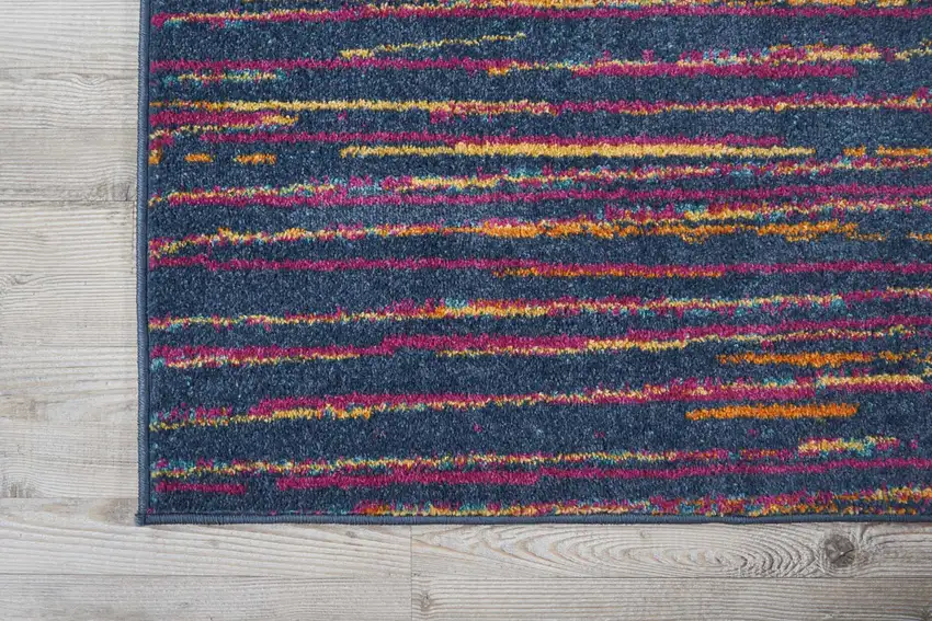 Blue And Orange Abstract Area Rug Photo 5