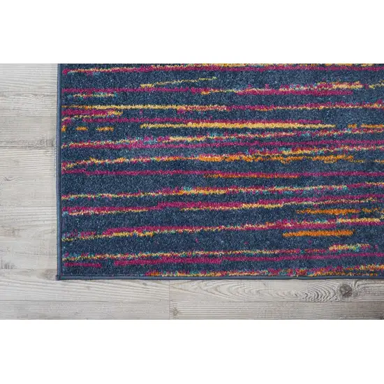 Blue And Orange Abstract Area Rug Photo 8