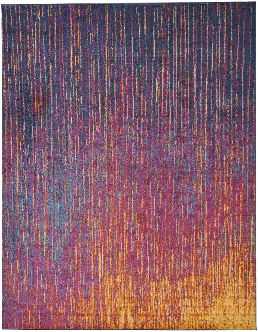 Blue And Orange Abstract Area Rug Photo 1
