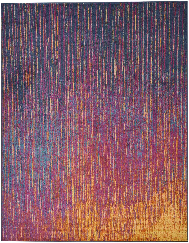Rainbow Abstract Striations Area Rug Photo 5